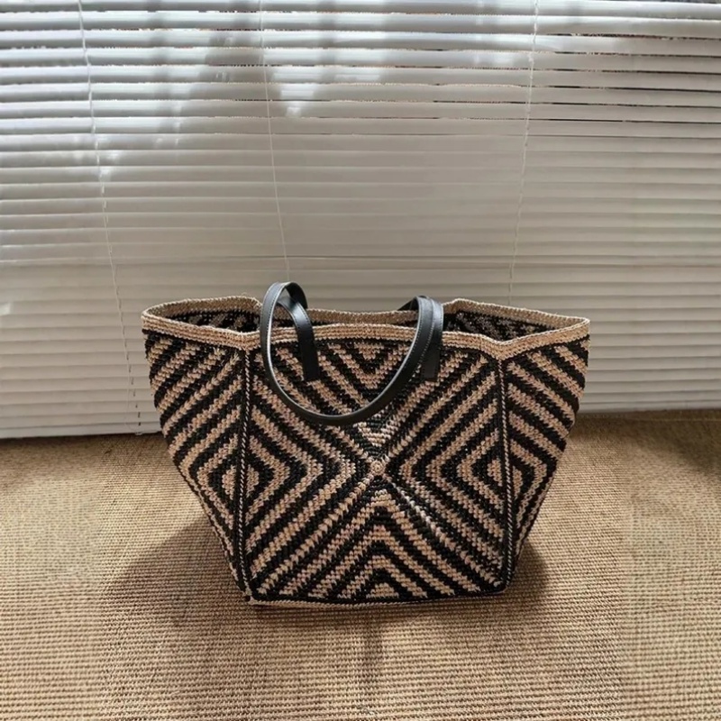 Women'S Raffia Bags - กระเป๋าโท้ทสานฟางราเฟียขนาดใหญ่พิเศษ สำหรับผู้หญิง ทำมือ กระเป๋าถือสานสำหรับชายหาดฤดูร้อน วัสดุธรรมชาติ คอลเลคชั่นใหม่ฤดูใบไม้ผลิ