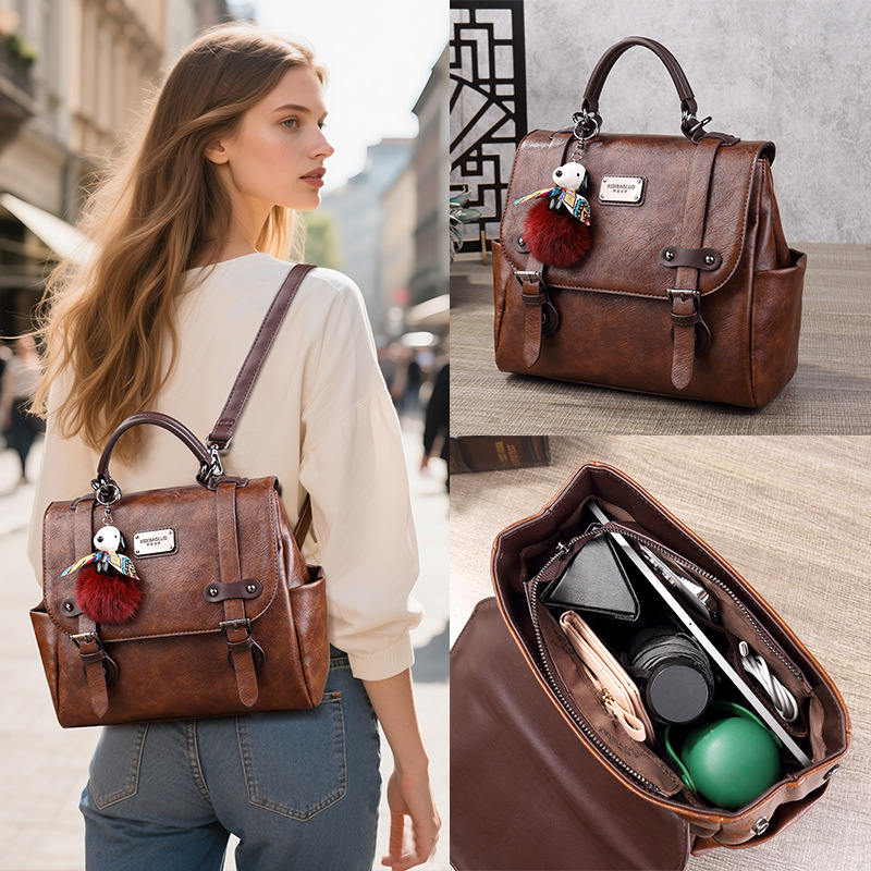 Women Bags 2026 Trends - กระเป๋าเป้สะพายหลังขนาดใหญ่สำหรับผู้หญิง ปี 2026 ดีไซน์ทันสมัย คุณภาพสูง ทำจากหนัง