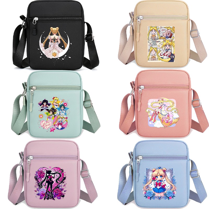 Women'S Bags Handbags - กระเป๋าสะพายไหล่เซเลอร์มูน กระเป๋าสะพายข้างน่ารักสำหรับทุกเพศ กระเป๋าถือพิมพ์ลายการ์ตูนอนิเมะ กระเป๋าถือแฟชั่นพกพาสำหรับผู้หญิง ของขวัญสำหรับงานปาร์ตี้