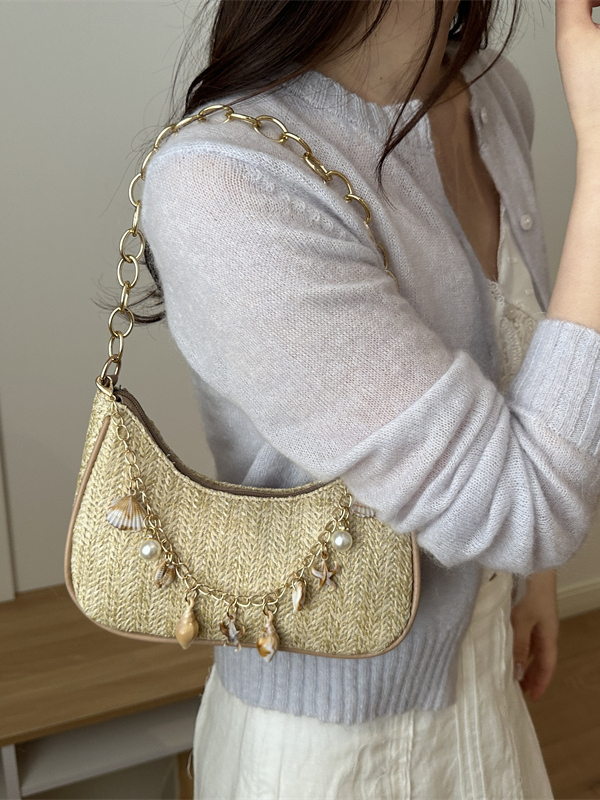 กระเป๋าถือสานจากฟางประดับมุก ด - Women'S Young Bags บทวิจารณ์และราคา