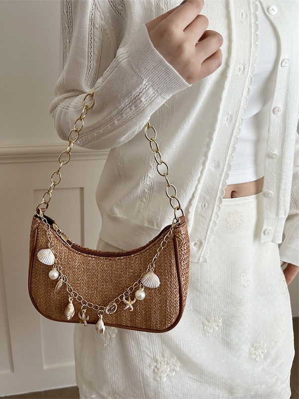 กระเป๋าถือสานจากฟางประดับมุก ด - Women'S Young Bags บทวิจารณ์และราคา
