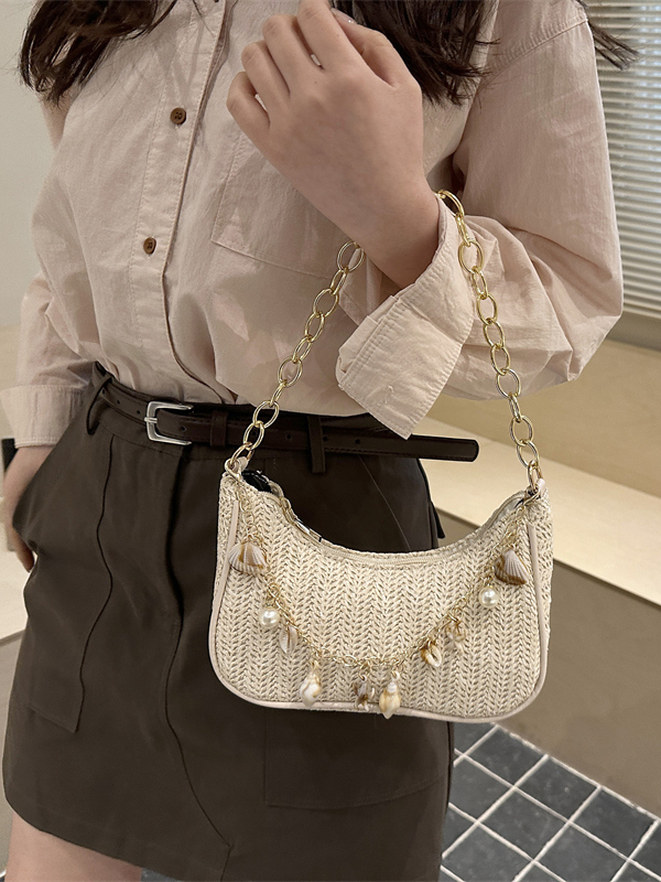 กระเป๋าถือสานจากฟางประดับมุก ด - Women'S Young Bags บทวิจารณ์และราคา