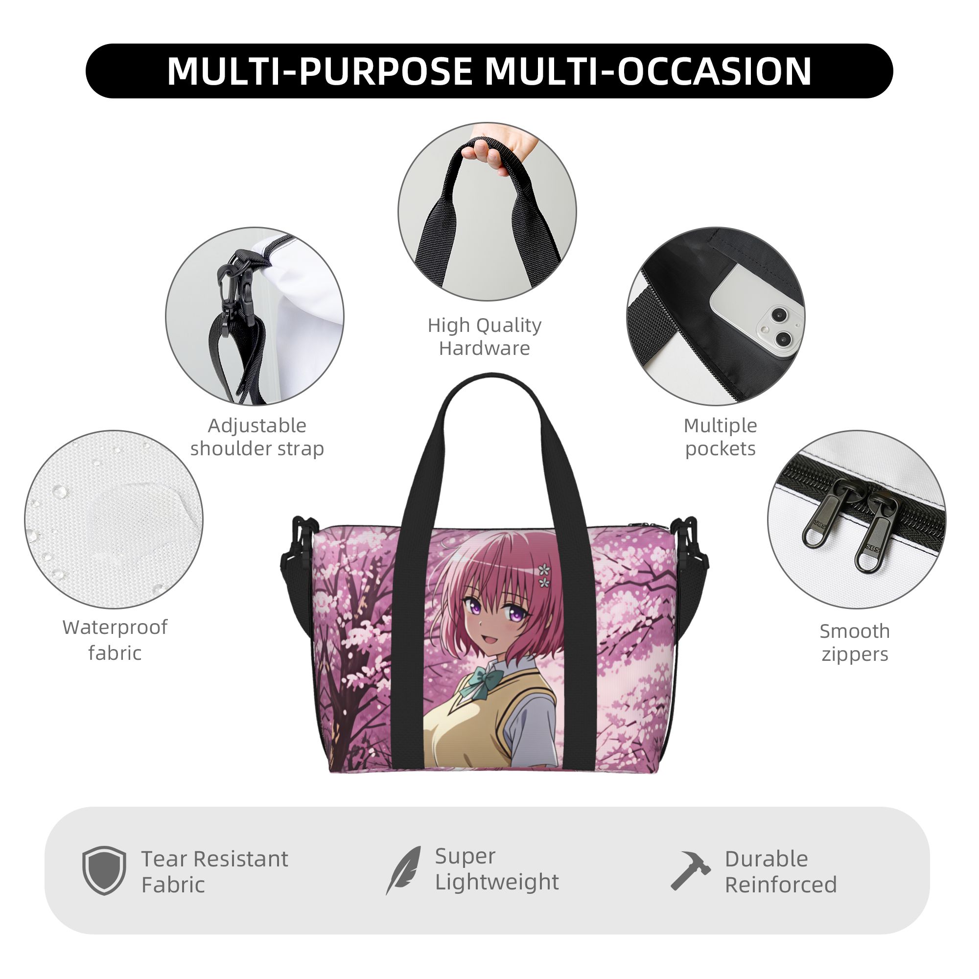กระเป๋าโท้ทชายหาดลายอนิเมะ Mom - Women Bags Ru บทวิจารณ์และราคา